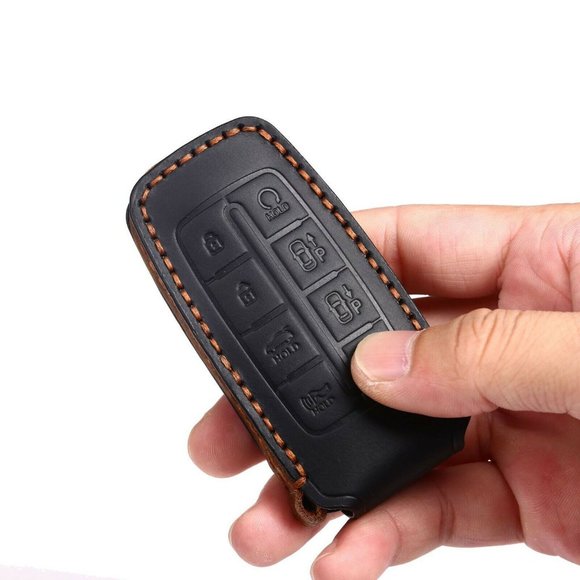 Ford Leather Key Fob Cover Case Black 4B#835 - Picture 2 of 11